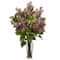 24" Lilac Silk Flower Arrangement in Glass Vase